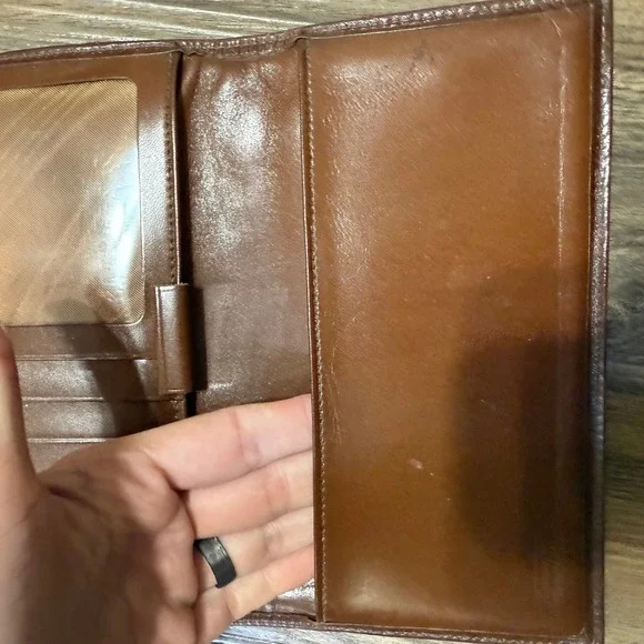 Vintage Dooney & Bourke Wallet Black Tan Checkbook - Picture 10 of 15